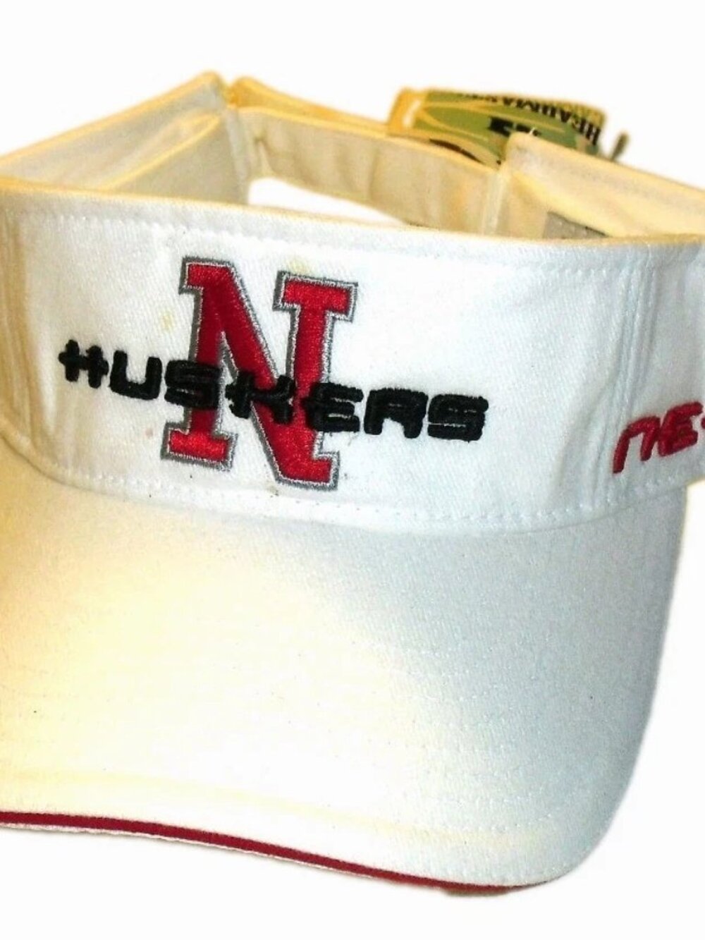 Nebraska Huskers Mens Visor Hat Cap White Color New Tags Ncaa